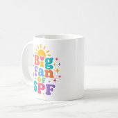 Großer Fan von SPF Sommer-Sonnenschutz Kaffeetasse (Vorderseite Links)