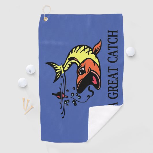 Großer Fang (gelb/orange) V2 Golfhandtuch (Insitu)