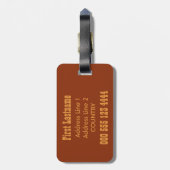 GROSSER FANG! Individuelle Gepäckmarke Gepäckanhänger (Rückseite vertikal)