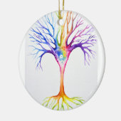 Großer farbenfroher neuronaler Baum Keramik Ornament (Links)