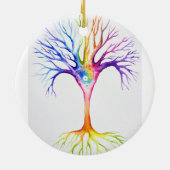 Großer farbenfroher neuronaler Baum Keramik Ornament (Hinten)