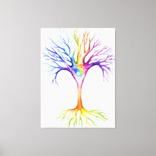 Großer farbenfroher neuronaler Baum Leinwanddruck (Vorderseite)