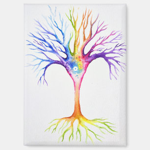 Großer farbenfroher neuronaler Baum Magnet