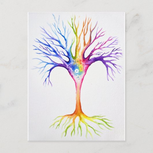 Großer farbenfroher neuronaler Baum Postkarte (Vorderseite)