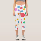 Grosser farbiger Polka-Dot Capri Leggings (Vorderseite)