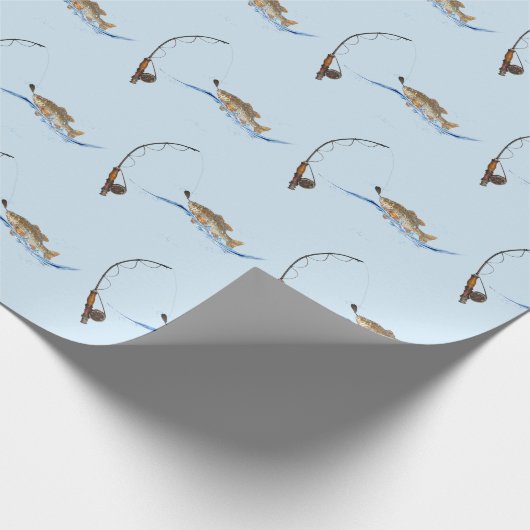 großer Fisch am Haken Geschenkpapier (Ecke)