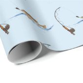 großer Fisch am Haken Geschenkpapier (Rolleneckpunkt)