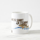 großer Fisch am Haken Kaffeetasse (VorderseiteRechts)