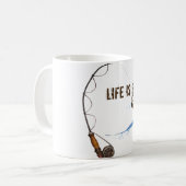 großer Fisch am Haken Kaffeetasse (Vorderseite Links)