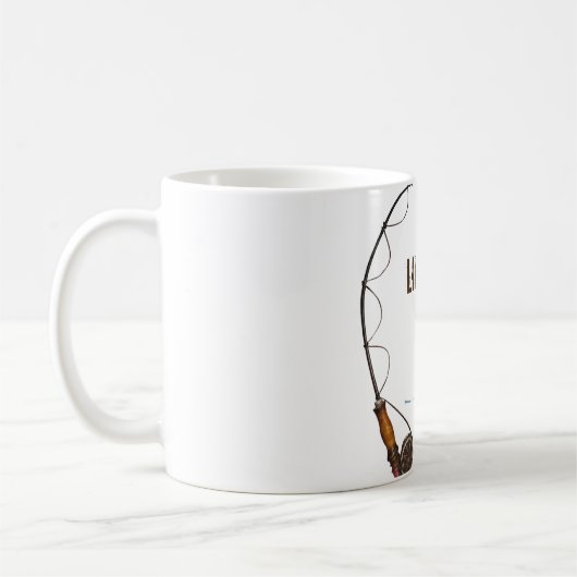 großer Fisch am Haken Kaffeetasse (Links)
