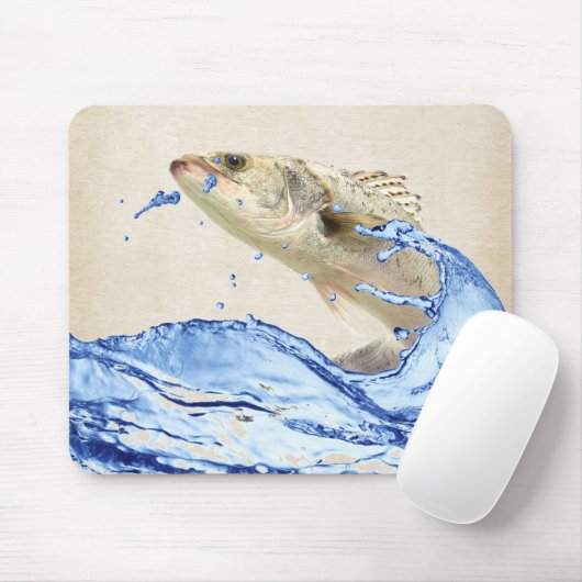 großer Fisch, der aus dem Wasser springt Mousepad (Mit Mouse)