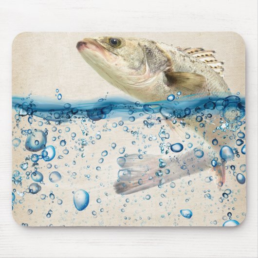 großer Fisch, der aus dem Wasser springt Mousepad (Vorne)