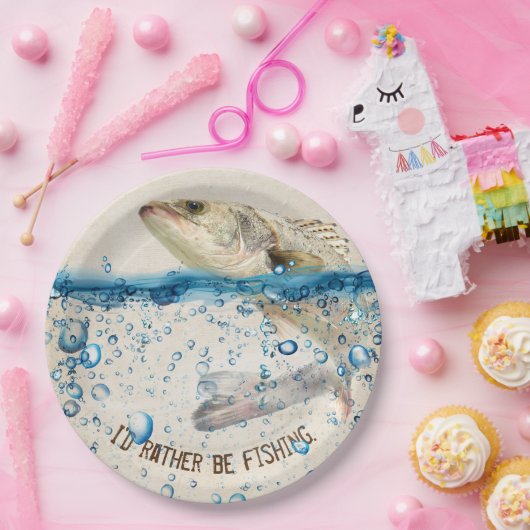 großer Fisch, der aus dem Wasser springt Pappteller (Party)