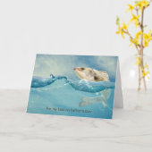 großer Fisch im Wasser für den Vatertag Karte (Gelbe Blume)