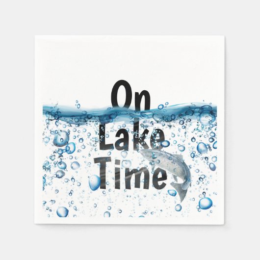 großer Fisch mit Blasen im Wasser Serviette (Vorderseite)