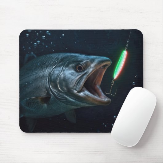 Großer Fisch mit Neonköder Mousepad (Mit Mouse)
