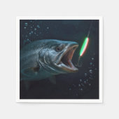 Großer Fisch mit Neonköder Serviette (Vorderseite)