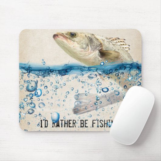 großer Fisch mit Zitat Mousepad (Mit Mouse)