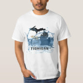 Großer Fisch und Staat von Michigan T-Shirt (Vorderseite)