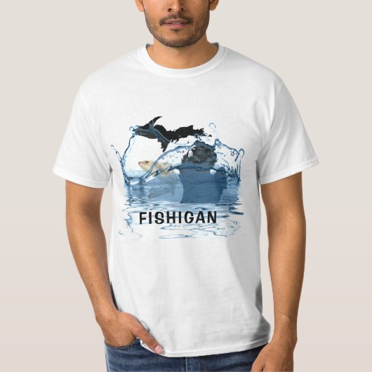 Großer Fisch und Staat von Michigan T-Shirt (Vorderseite)