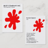 Großer Fleck - Rot auf Weiß Visitenkarte (Vorne/Hinten)
