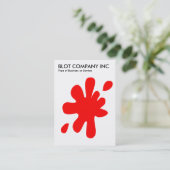 Großer Fleck - Rot auf Weiß Visitenkarte (Stehend Vorderseite)