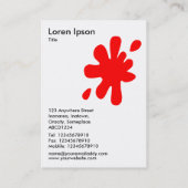 Großer Fleck - Rot auf Weiß Visitenkarte (Rückseite)