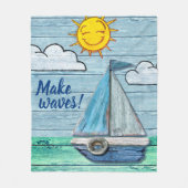 Großer Fleece Blanken Custom Driftwood Beach (Vorderseite)