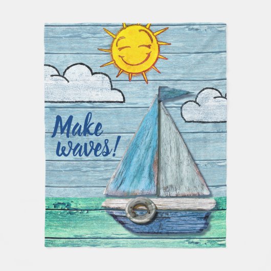 Großer Fleece Blanken Custom Driftwood Beach (Vorderseite)