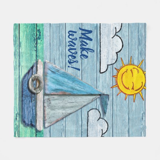 Großer Fleece Blanken Custom Driftwood Beach (Vorderseite (Horizontal))