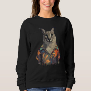 Großer Floppa Meme Katze Cute lustige Caracal Katz Sweatshirt