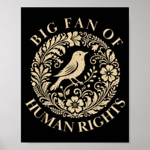 Großer floraler Fan der Menschenrechte Feministisc Poster