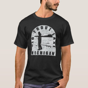Großer Forellensee Eisfischen Michigan T-Shirt