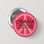 Großer Friedensknopf, OBAMA, 2008 Button (Vorne & Hinten)