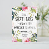 Großer Führer Gießen Sie große Freiheitsziele Powe Dankeskarte (Stehend Vorderseite)