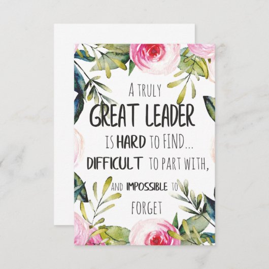 Großer Führer Gießen Sie große Freiheitsziele Powe Dankeskarte (Vorne/Hinten)