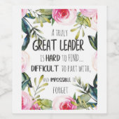 Großer Führer Gießen Sie große Freiheitsziele Powe Weinetikett (Einzelnes Label)