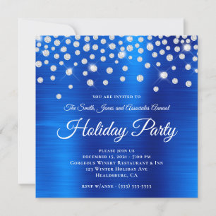 Grosser Funkelnd Kristall Royal Blue Fox Corporate Einladung