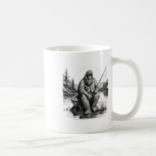 Großer Fuß Angeln Angeln Lustiger Sasquatch Fisch Kaffeetasse