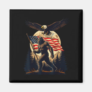 Großer Fuß Bigfoot Sasquatch amerikanische Flagge Magnet