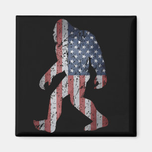 Großer Fuß Bigfoot Sasquatch Amerikanische Flagge  Magnet