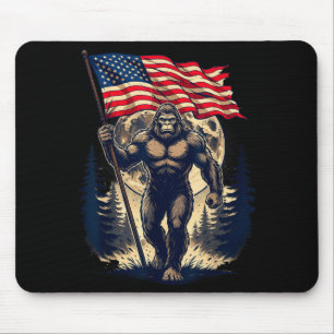 Großer Fuß Bigfoot Sasquatch amerikanische Flagge Mousepad