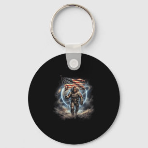 Großer Fuß Bigfoot Sasquatch amerikanische Flagge Schlüsselanhänger