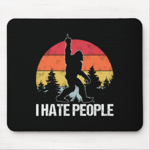 Großer Fuß Ich hasse Leute Mittelfinger Sasquatch Mousepad