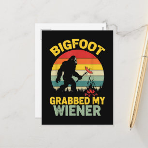 Großer Fuß packte mein Wiener Lustiges Sasquatch Feiertagspostkarte