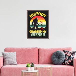 Großer Fuß packte mein Wiener Lustiges Sasquatch Leinwanddruck