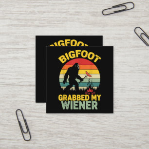 Großer Fuß packte mein Wiener Lustiges Sasquatch Quadratische Visitenkarte