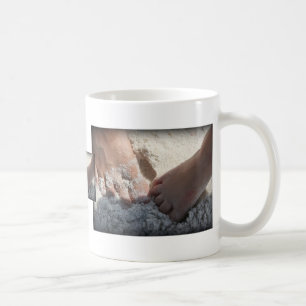Großer Fuß wenig Fuß am Strand-Florida-Golf Kaffeetasse
