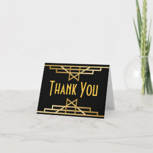 Großer Gatsby Danke Schwarzes Gold Art Deco Hochze