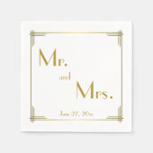 Großer Gatsby Goldkunst-Deko, der Servietten (Vorderseite)